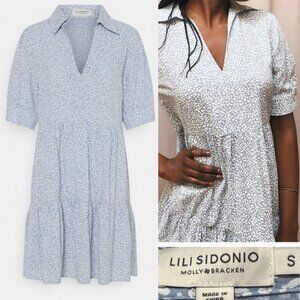 Lili Sidonio Molly Bracken Baby Doll Tiered sheath dress Pastel Leopard Print S